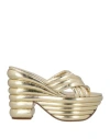 Ferragamo Sculptural Leather Platform Sandal In Gold
