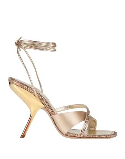 Ferragamo Allegra Crystal Metallic Ankle-tie Sandals In Gold
