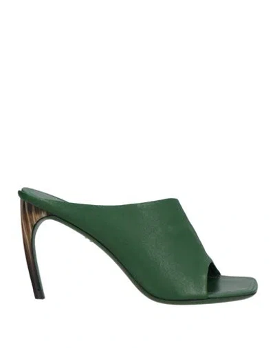 Ferragamo Nymphe 85 Nappa Leather Mules In Green