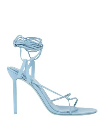 Ferragamo Woman Sandals Light Blue Size 8 Lambskin