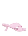 Ferragamo Woman Sandals Pink Size 7 Lambskin In Pink