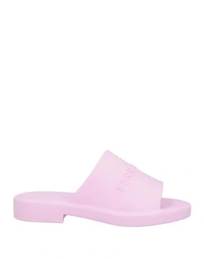 Ferragamo Woman Sandals Pink Size 8 Rubber