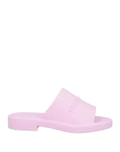 FERRAGAMO FERRAGAMO WOMAN SANDALS PINK SIZE 5 RUBBER