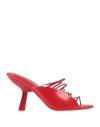 Ferragamo Ladies Red Leather Altaire Ultra Fine Strap Sandals In Multi