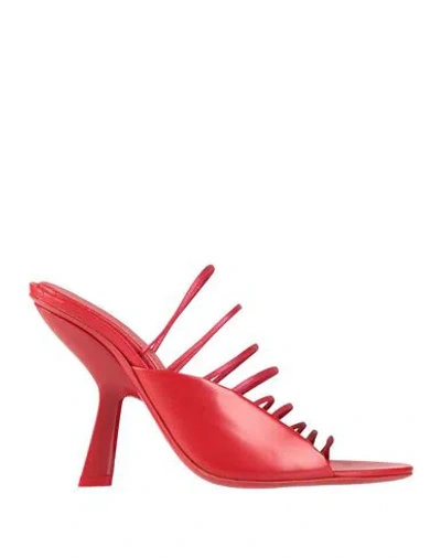 Ferragamo Woman Sandals Red Size 6.5 Leather, Textile Fibers
