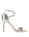 Ferragamo Woman Sandals Silver Size 8 Leather In Silver
