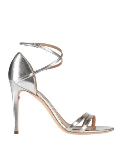 Ferragamo Woman Sandals Silver Size 8 Leather