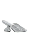 Ferragamo Sandu 85 Glitter-finished Leather Mules In Silver