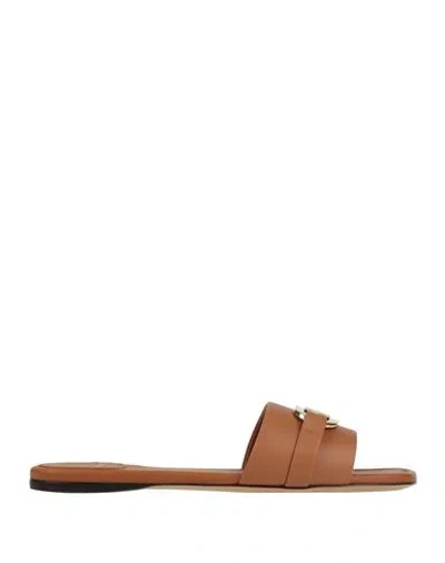 Ferragamo Woman Sandals Tan Size 7 Calfskin In Brown