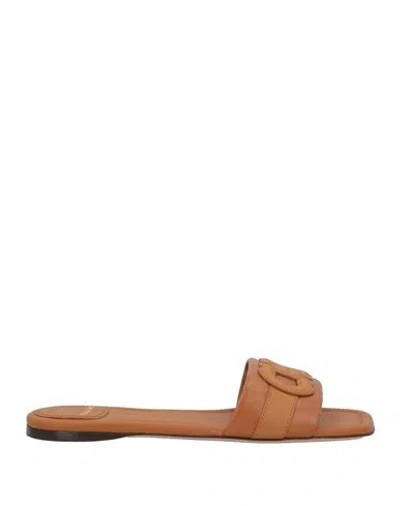 Ferragamo Woman Sandals Tan Size 8 Calfskin In Brown