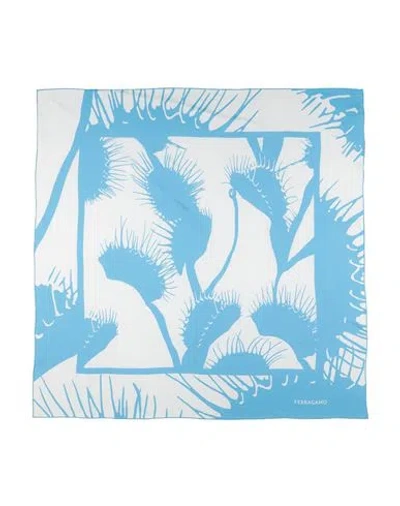 Ferragamo Woman Scarf Azure Size - Silk In Blue