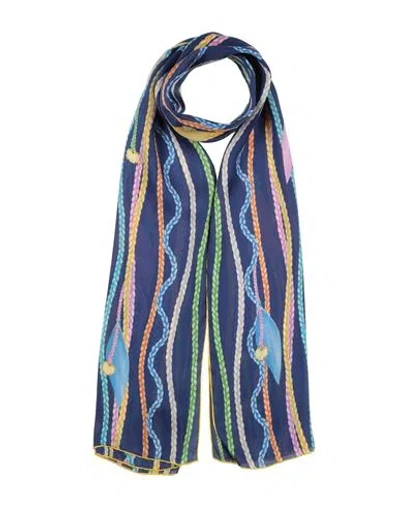 Ferragamo Woman Scarf Blue Size - Silk