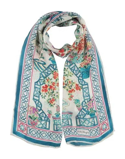 Ferragamo Woman Scarf Blue Size - Silk