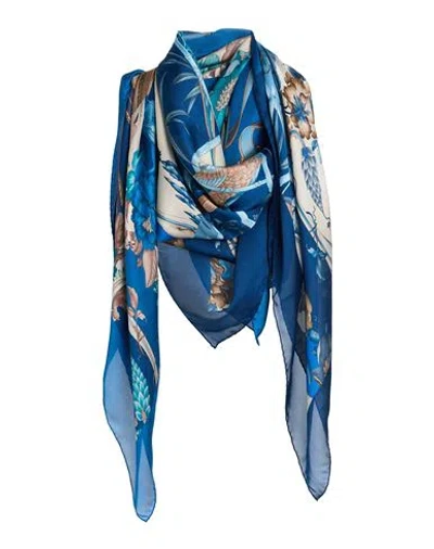 Ferragamo Woman Scarf Blue Size - Silk