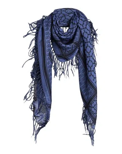 Ferragamo Woman Scarf Blue Size - Cotton, Cashmere