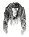 Ferragamo Woman Scarf Grey Size - Cotton, Cashmere In Black