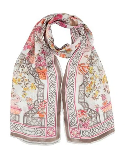 Ferragamo Woman Scarf Khaki Size - Silk In Sand