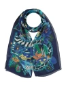 Ferragamo Woman Scarf Navy Size - Silk In Blue