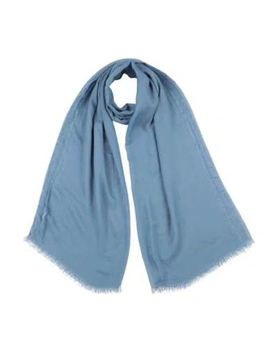 Ferragamo Woman Scarf Slate Blue Size - Modal, Silk