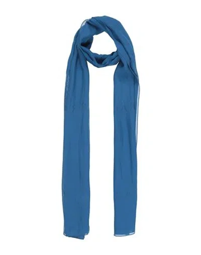 Ferragamo Woman Scarf Slate Blue Size - Silk