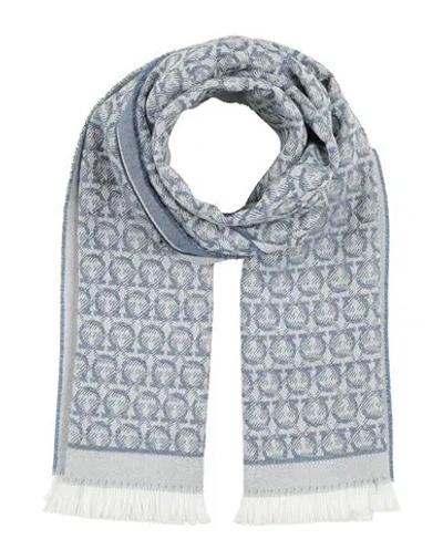 Ferragamo Woman Scarf Slate Blue Size - Wool
