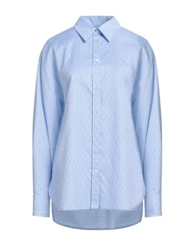 Ferragamo Woman Shirt Azure Size 6 Cotton In Blue