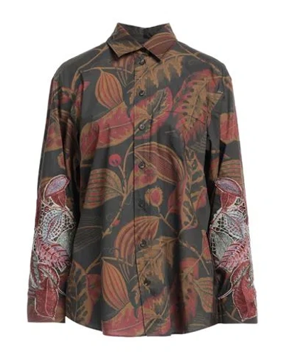 Ferragamo Woman Shirt Charcoal Size 10 Cotton In Grey