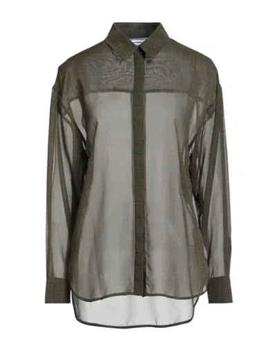 Ferragamo Woman Shirt Deep Teal Size 8 Silk In Green