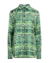 Ferragamo Woman Shirt Green Size 6 Silk In Green
