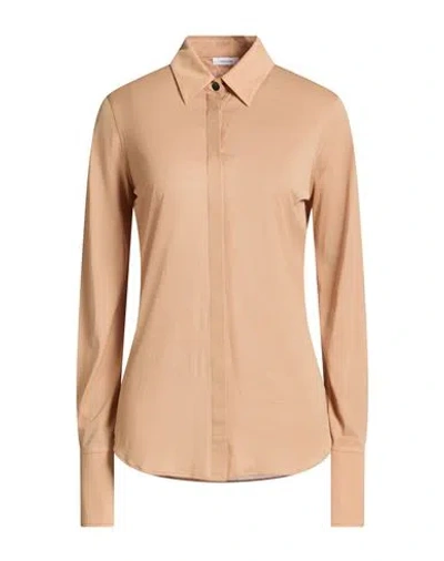 Ferragamo Woman Shirt Light Brown Size 8 Cotton In Neutral