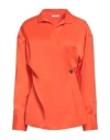Ferragamo Shirt With Asymmetrical Closure Orange Women In Orange