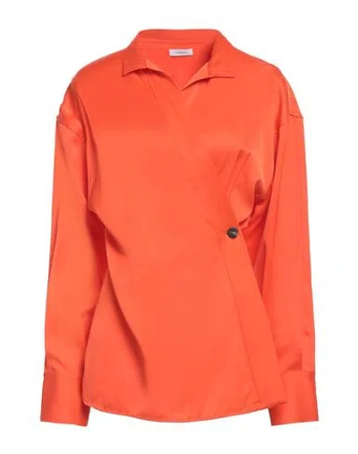 FERRAGAMO FERRAGAMO WOMAN SHIRT ORANGE SIZE 6 VISCOSE, ELASTANE