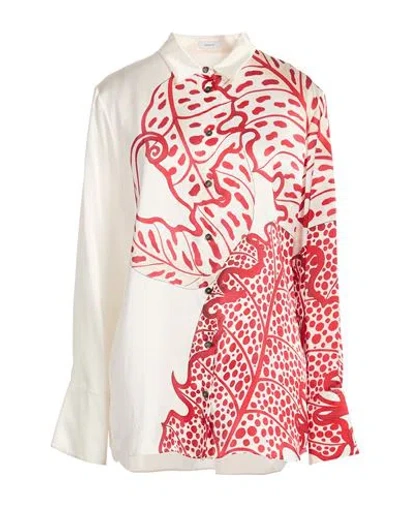 Ferragamo Woman Shirt White Size 12 Silk In Multi