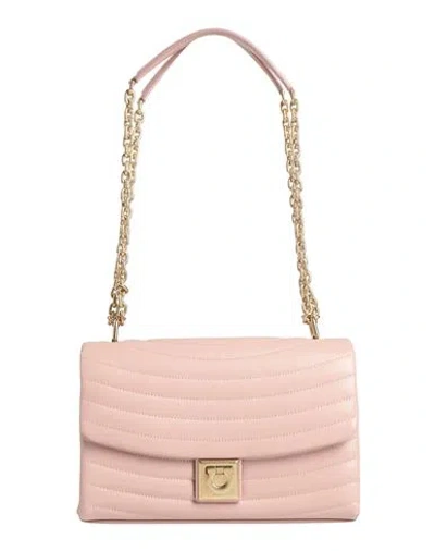 Ferragamo Woman Shoulder Bag Antique Rose Size - Calfskin In Pink