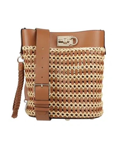 Ferragamo Woman Shoulder Bag Tan Size - Calfskin In Brown