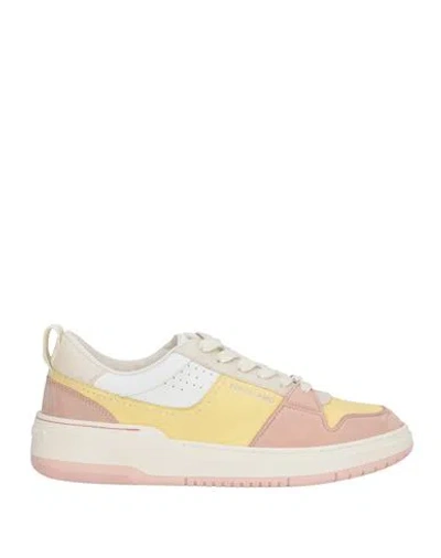 Ferragamo Woman Sneakers Antique Rose Size 8.5 Calfskin In Multi