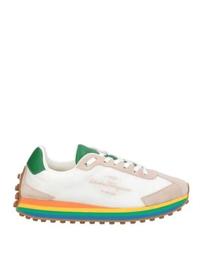 FERRAGAMO FERRAGAMO WOMAN SNEAKERS BEIGE SIZE 8 LEATHER, TEXTILE FIBERS