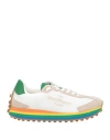Ferragamo Iggy Rainbow-heel Retro Sneakers In Beige