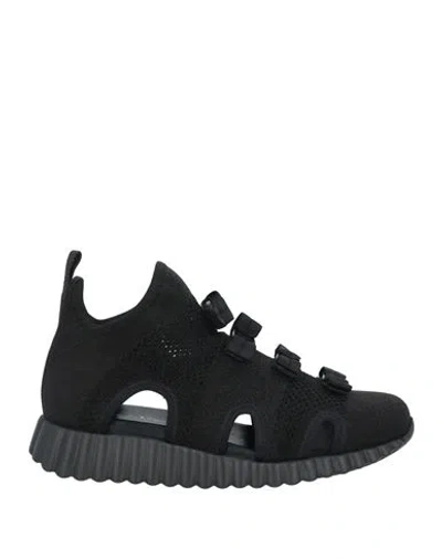 Ferragamo Woman Sneakers Black Size 11 Textile Fibers