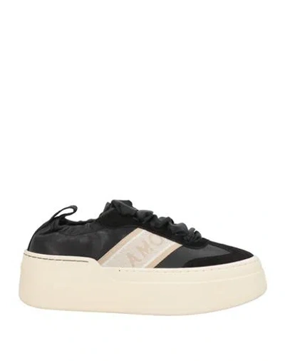 Ferragamo Woman Sneakers Black Size 12 Textile Fibers