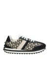 Ferragamo Gancini-print Low-top Sneakers In Black