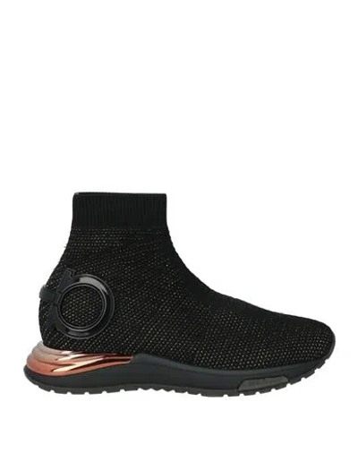 Ferragamo Woman Sneakers Black Size 5.5 Textile Fibers