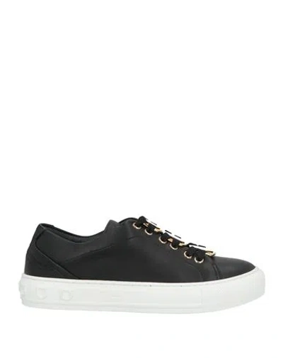 Ferragamo Woman Sneakers Black Size 6.5 Calfskin