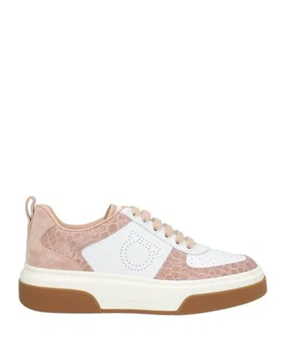 Ferragamo Woman Sneakers Blush Size 5.5 Calfskin In Pink