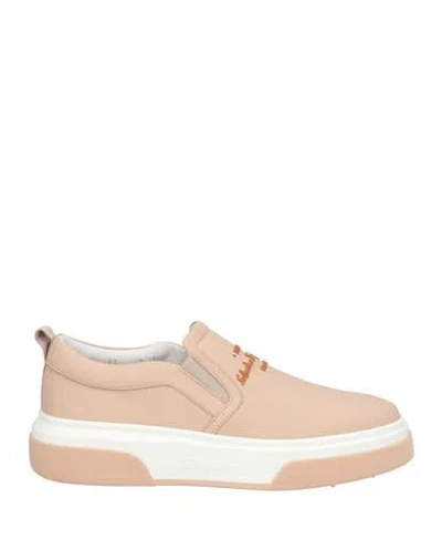 Ferragamo Embossed-logo Slip-on Sneakers In Pink