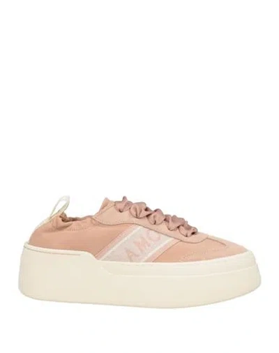 Ferragamo Woman Sneakers Blush Size 8 Textile Fibers In Pink