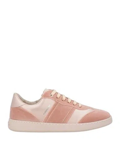 Ferragamo Woman Sneakers Blush Size 8 Textile Fibers In Pink