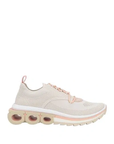 Ferragamo Woman Sneakers Light Grey Size 6.5 Leather, Textile Fibers