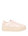 Ferragamo Achilles Mixed Leather Low-top Sneakers In Pink