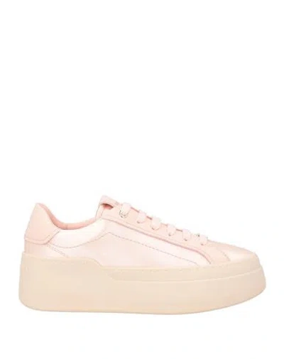 Ferragamo Achilles Mixed Leather Low-top Sneakers In Pink